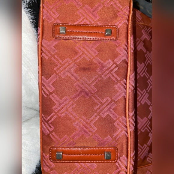 Tumi Vintage Nylon and Leather Signature Small Tote Bag Orange and Pink - Picture 10 of 10